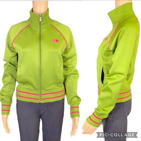 The North Face Womens A5 Series Retro Track Jacket Green and Pink Small - Picture 1 of 15
